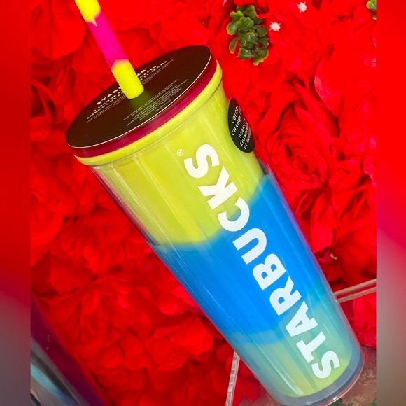 💙Starbucks 2023 Citrus Color Changing Venti Tumbler with Swirl Straw✨NWT - Picture 1 of 9